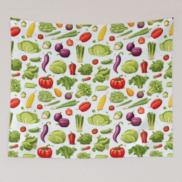 Item preview, Fresh Vegetable seamless pattern designed and sold by CoolCrazyQuirky.