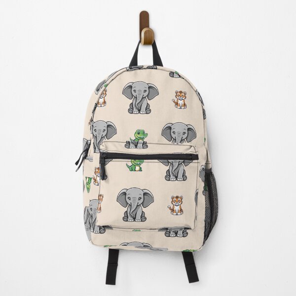 Artikelvorschau, Krokodil, Elefant und Tiger, Illustriertes Muster, Safari Animal Friends Design entworfen und verkauft von StickerinoShop.