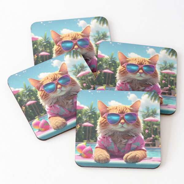Item preview, Cool cat in the pool, summer vibes designed and sold by Eve Orea.
