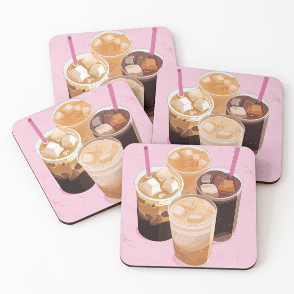 Item preview, Iced Coffee Cup Stacks, Caffeine Date Retro Illustration designed and sold by Dazzline Designs.
