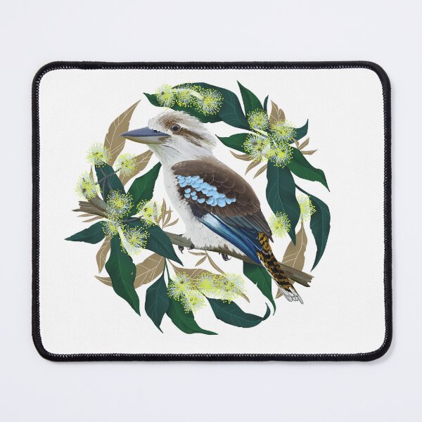 Item preview, Laughing Kookaburra, Australian native bird in gum tree designed and sold by ArtOfSmallJoys.