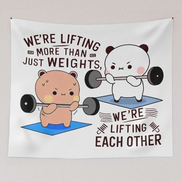 Item preview, Bubu & Dudu Lifting Each Other In Full of Love, - We're lifting more than just weights, we're lifting each other. designed and sold by FEBRICAST.