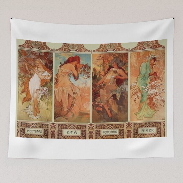 Item preview, Alphonse Mucha Four Seasons Art Nouveau  designed and sold by jillallenn.