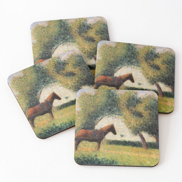 Item preview, Horse and Cart Georges Seurat painting designed and sold by ArtUnova.