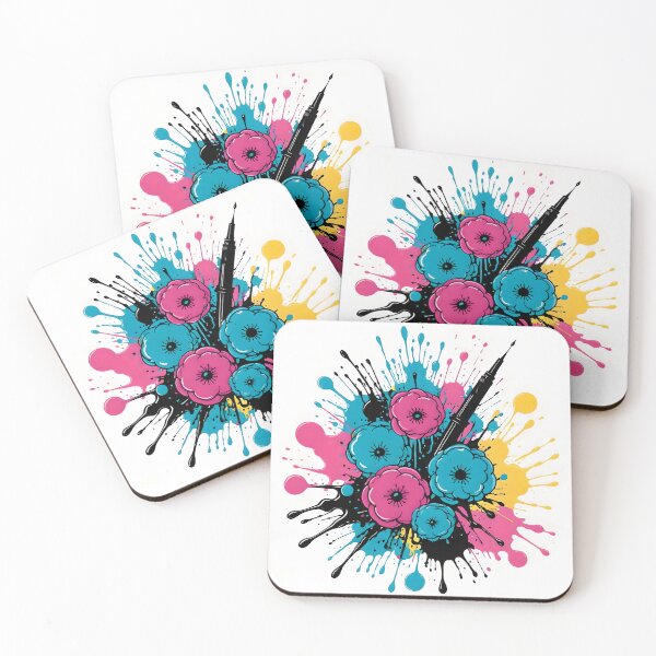 Item preview, Graffiti ink splats, flowers, pen abstract art deco 08 designed and sold by HardToFindMerchandise.