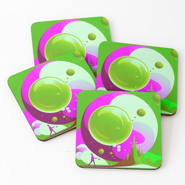 Item preview, Vibrant Fusion: Green and Pink Bubble Design designed and sold by GrizzlyCollective.