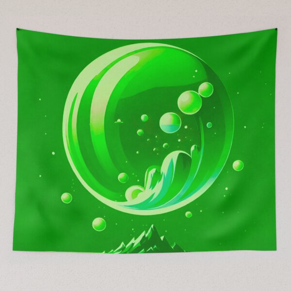 Item preview, Emerald Sphere: Green Bubble Over Mountains designed and sold by GrizzlyCollective.