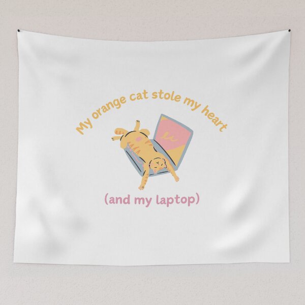 Item preview, Cute Funny Orange Ginger Cat Laying on Laptop designed and sold by Coldhand34.