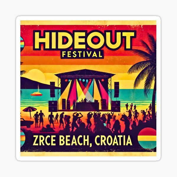 Item preview, Retro-Style Hideout Festival Poster designed and sold by Koalangel.