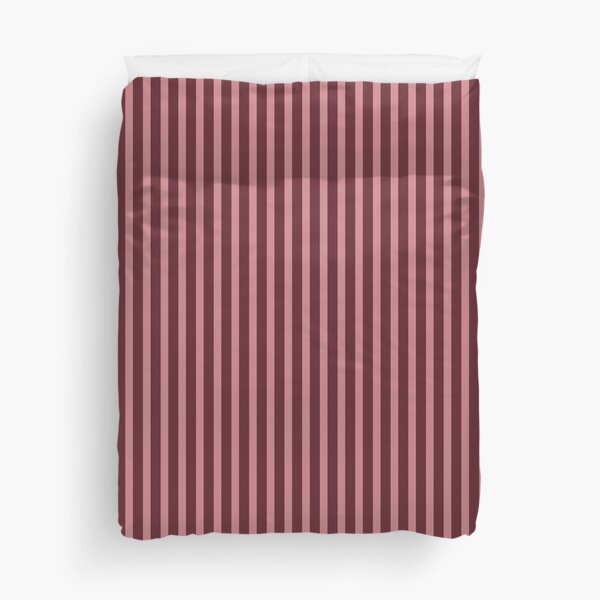 Geometric Royal Circle Cabernet And Brandied Apricot Vertical Stripes Duvet Cover