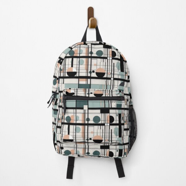 Item preview, Sophisticated Monochrome Bauhaus Pattern with Pastel Accents designed and sold by santyj.