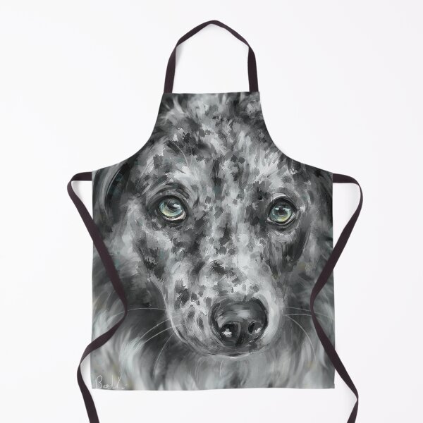 Item preview, Painting of a Black and White Australian Shepherd with Blue Eyes designed and sold by ibadishi.