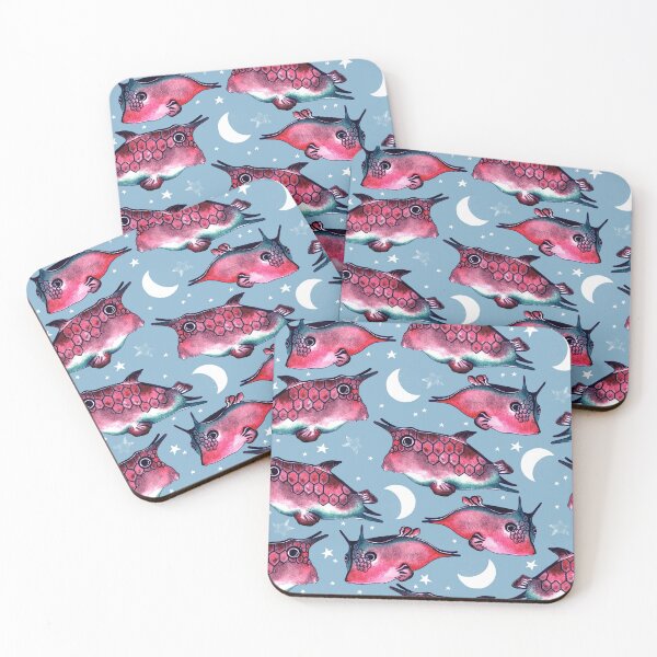 Item preview, Boxfish, Pink on blue background designed and sold by Alex  Blud.