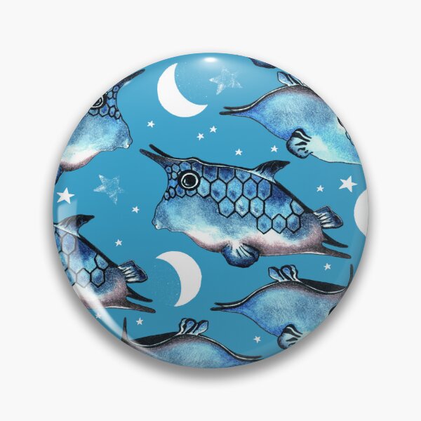 Item preview, Boxfish, Blue on blue background designed and sold by Alex  Blud.
