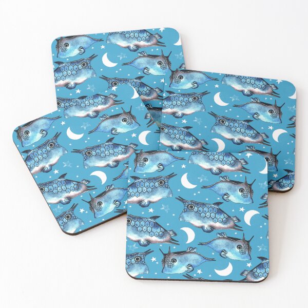Item preview, Boxfish, Blue on blue background designed and sold by Alex  Blud.