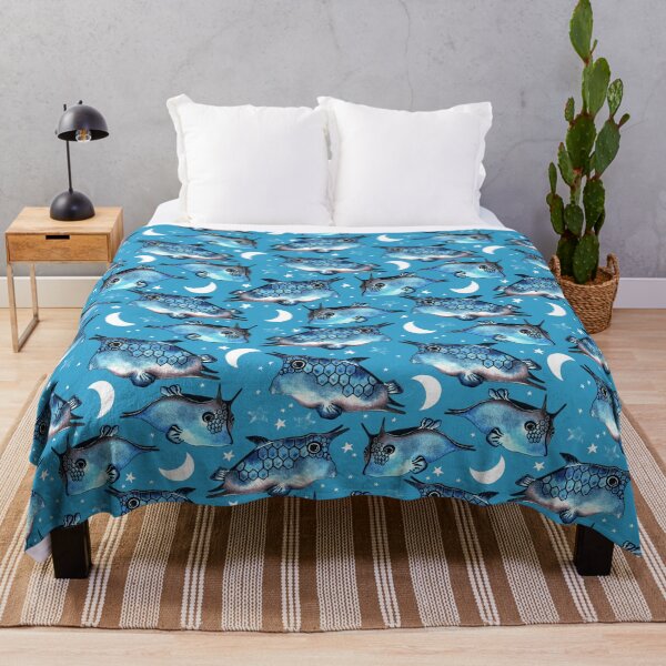 Item preview, Boxfish, Blue on blue background designed and sold by Alex  Blud.