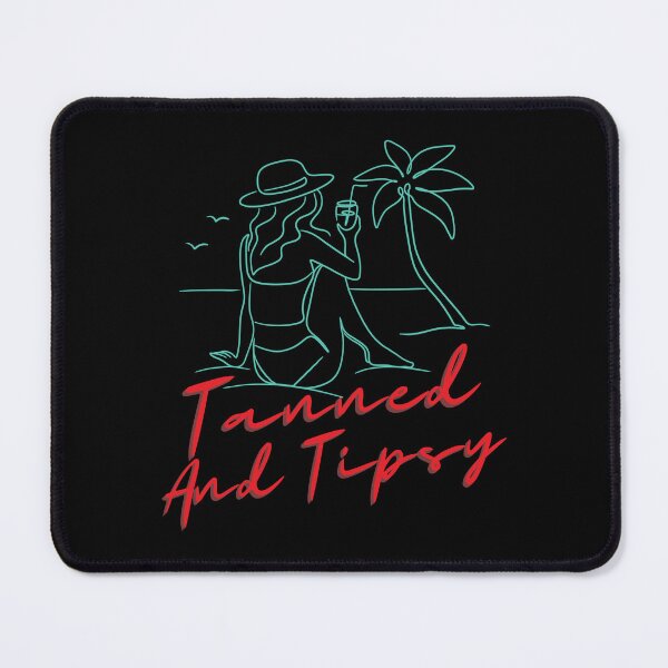 Item preview, Minimalist Line Art Woman Relaxing on the Beach with Drink - Green Neon Effect designed and sold by KnockingLouder.