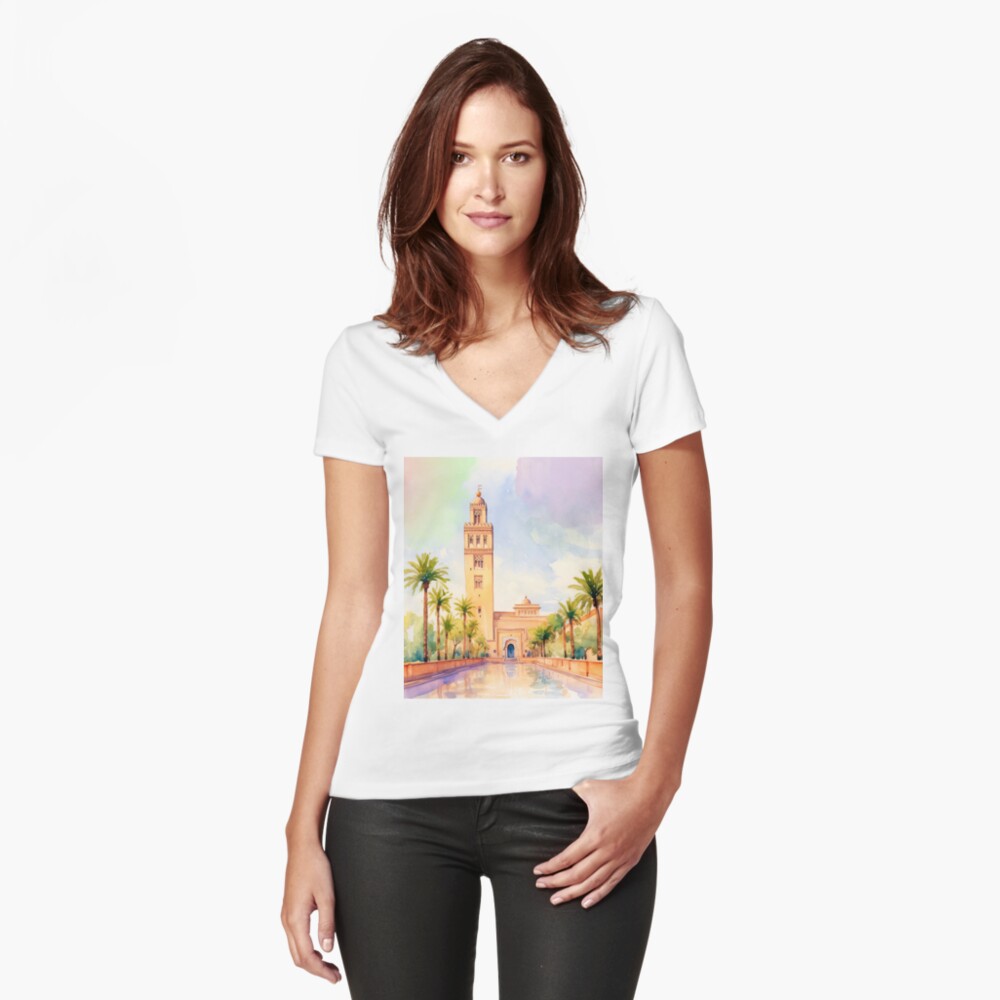 Item preview, Fitted V-Neck T-Shirt designed and sold by jouvaygifts.
