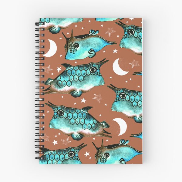 Item preview, Boxfish, Turquoise on brown background designed and sold by Alex  Blud.