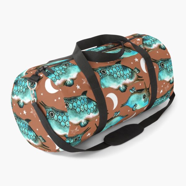 Item preview, Boxfish, Turquoise on brown background designed and sold by Alex  Blud.