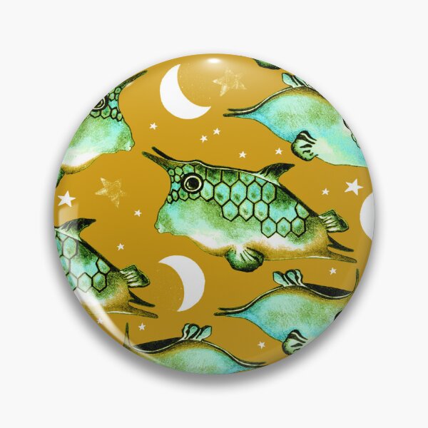 Item preview, Boxfish, Green on a yellow background designed and sold by Alex  Blud.