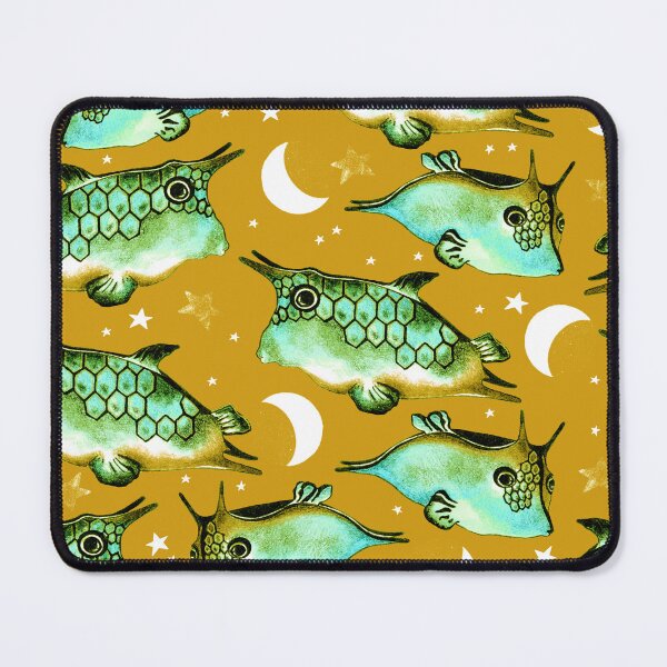 Item preview, Boxfish, Green on a yellow background designed and sold by Alex  Blud.