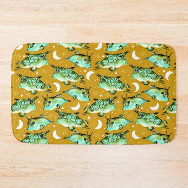 Item preview, Boxfish, Green on a yellow background designed and sold by Alex  Blud.