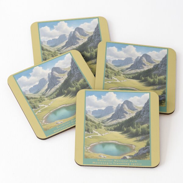 Item preview, Durmitor National Park Montenegro, 1950 style poster - mountain lake designed and sold by Museum Of Non-Existing Art.