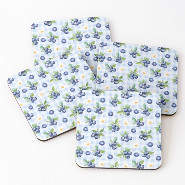 Item preview, Cottagecore Blueberries and Daisies | cottagecore aesthetic, villagecore, farmcore, countrycore, rustic, fruity, summer, orange, blueberries, daisies, gingham designed and sold by StudioWhimsey.