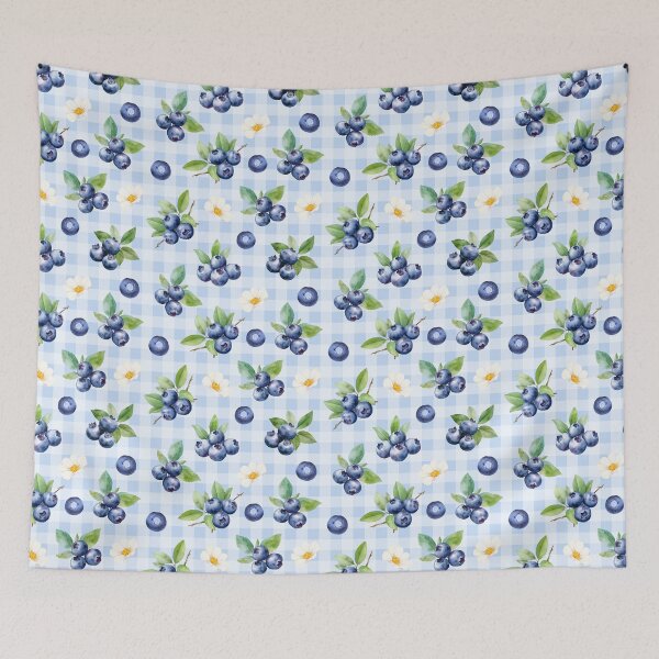 Item preview, Cottagecore Blueberries and Daisies | cottagecore aesthetic, villagecore, farmcore, countrycore, rustic, fruity, summer, orange, blueberries, daisies, gingham designed and sold by StudioWhimsey.