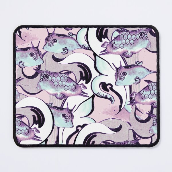Item preview, Boxfish, Violet-turquoise on a pink background designed and sold by Alex  Blud.