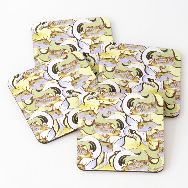 Item preview, Boxfish, Violet-yellow on a yellow background designed and sold by Alex  Blud.