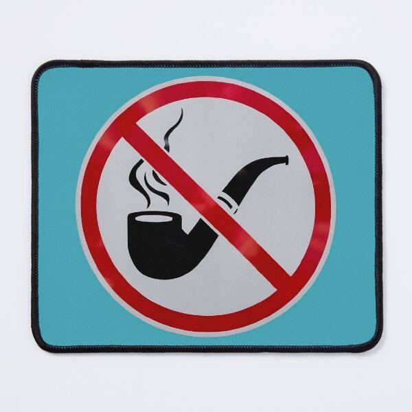 Item preview, No Smoking Forbidden to Smoke Original Sign with a Pipe designed and sold by Nabucodonoshop.