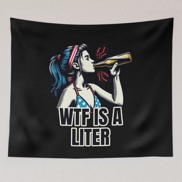 Item preview, WTF Is A Liter American Signature T-Shirt designed and sold by BlueGoldArt.