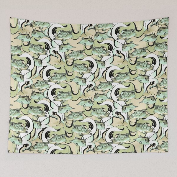 Item preview, Boxfish, Yellow-green on a yellow background designed and sold by Alex  Blud.