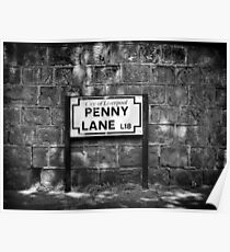 Penny Lane Street Sign Poster