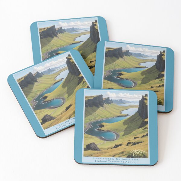 Item preview, Hornstrandir National Park Iceland, 1950 style poster - lakes designed and sold by Museum Of Non-Existing Art.