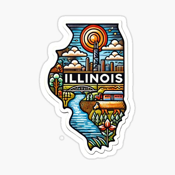 Aperçu de l'œuvre Illinois créée et vendue par JustPeachyPress.