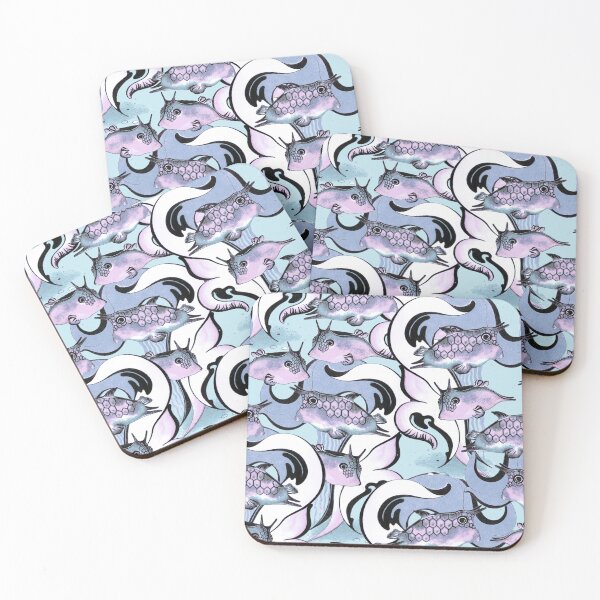 Item preview, Boxfish, Lilac-blue on a blue background designed and sold by Alex  Blud.
