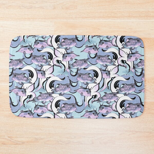 Item preview, Boxfish, Lilac-blue on a blue background designed and sold by Alex  Blud.