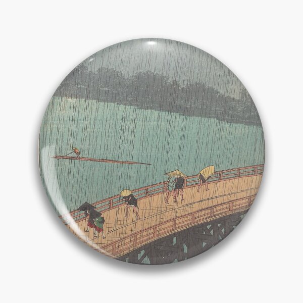 Item preview, Sudden Shower over Shin-Ōhashi Bridge by Utagawa Hiroshige 1857 designed and sold by AnimaliaStar.