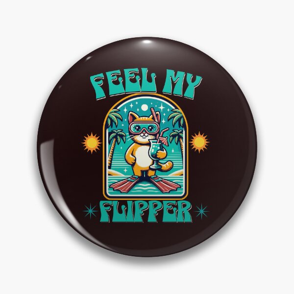 Item preview, Feel My Flipper Funny Scuba Diving Cat Tropical Holiday Vibe designed and sold by KayelBee.