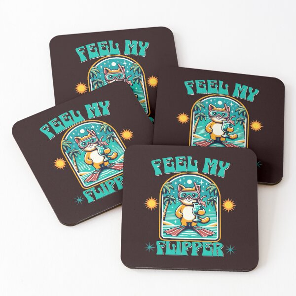 Item preview, Feel My Flipper Funny Scuba Diving Cat Tropical Holiday Vibe designed and sold by KayelBee.