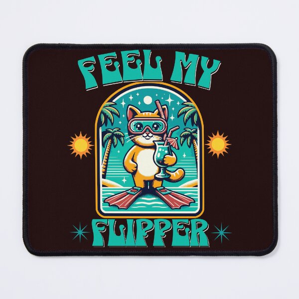 Item preview, Feel My Flipper Funny Scuba Diving Cat Tropical Holiday Vibe designed and sold by KayelBee.