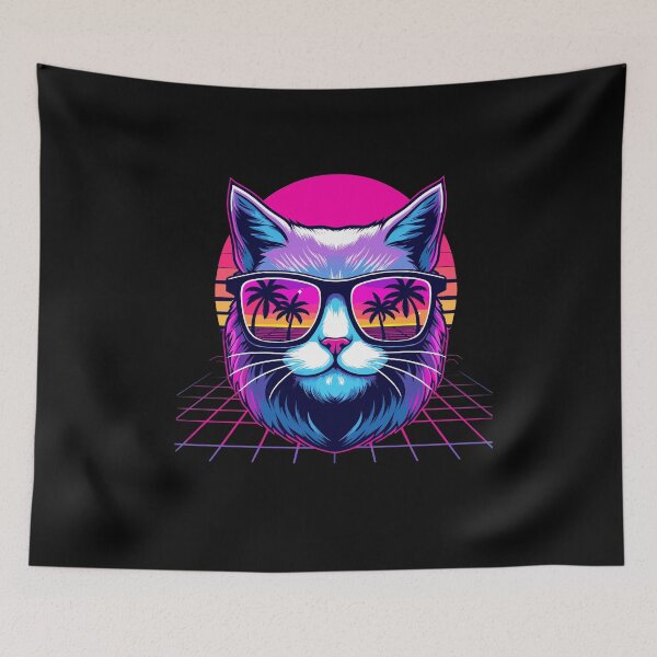 Item preview, Vaporwave Cat Wearing Sunglasses Day Aesthetic Animal Pet designed and sold by Dressed For  Duty.