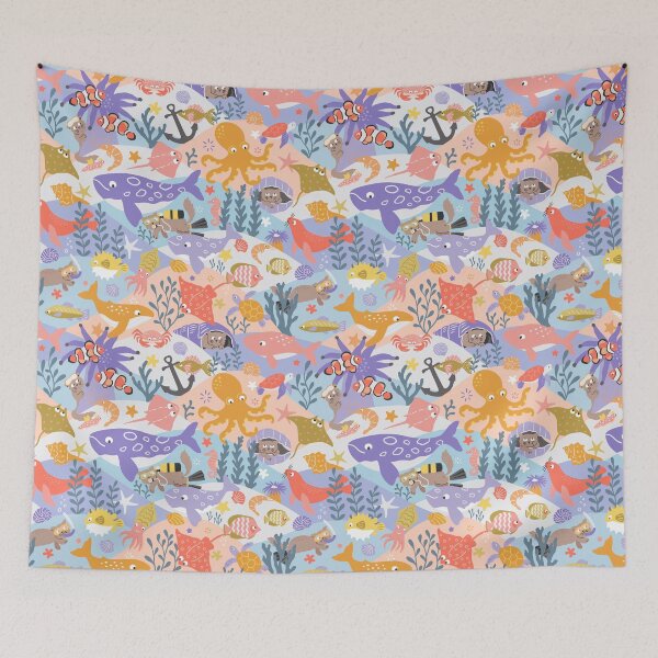 Item preview, Underwater cats playing hide and seek designed and sold by Muxune.