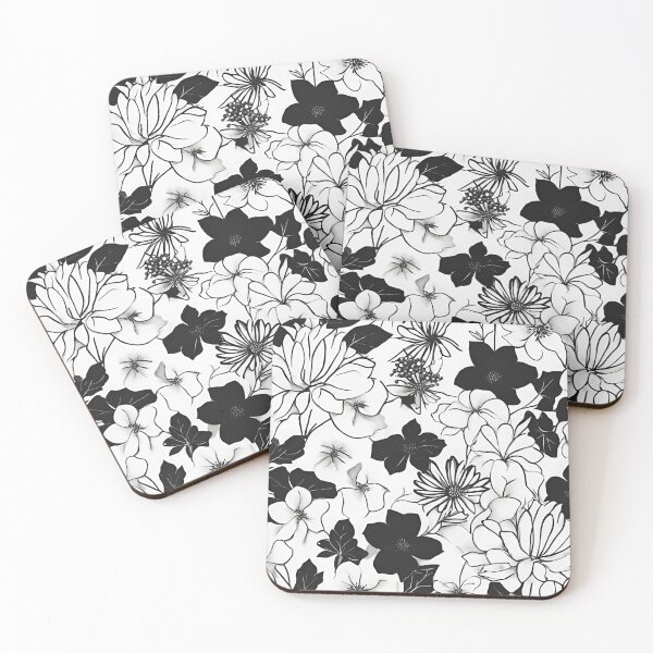 Item preview, Black&White Flower Pattern  designed and sold by Klaudia Kisiel.