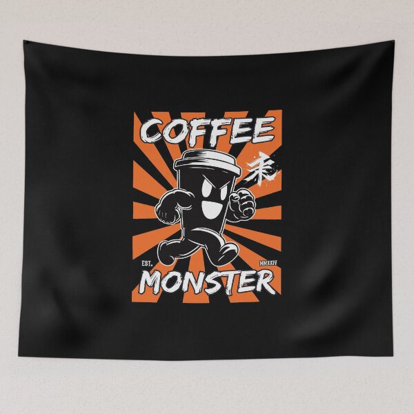 Item preview, Funny Running Coffee Mug - Funny Comic Japan Style - Coffee Monster designed and sold by RetroMaritalArt.