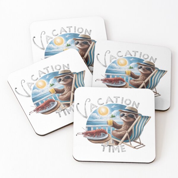 Item preview, Sloth on vacation with the text 'Vacation time' designed and sold by Tomasz  Siennicki.