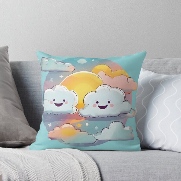 Item preview, sunset and cute cheerful clouds, radiate positivity, smiling friends designed and sold by orthodox-icon.
